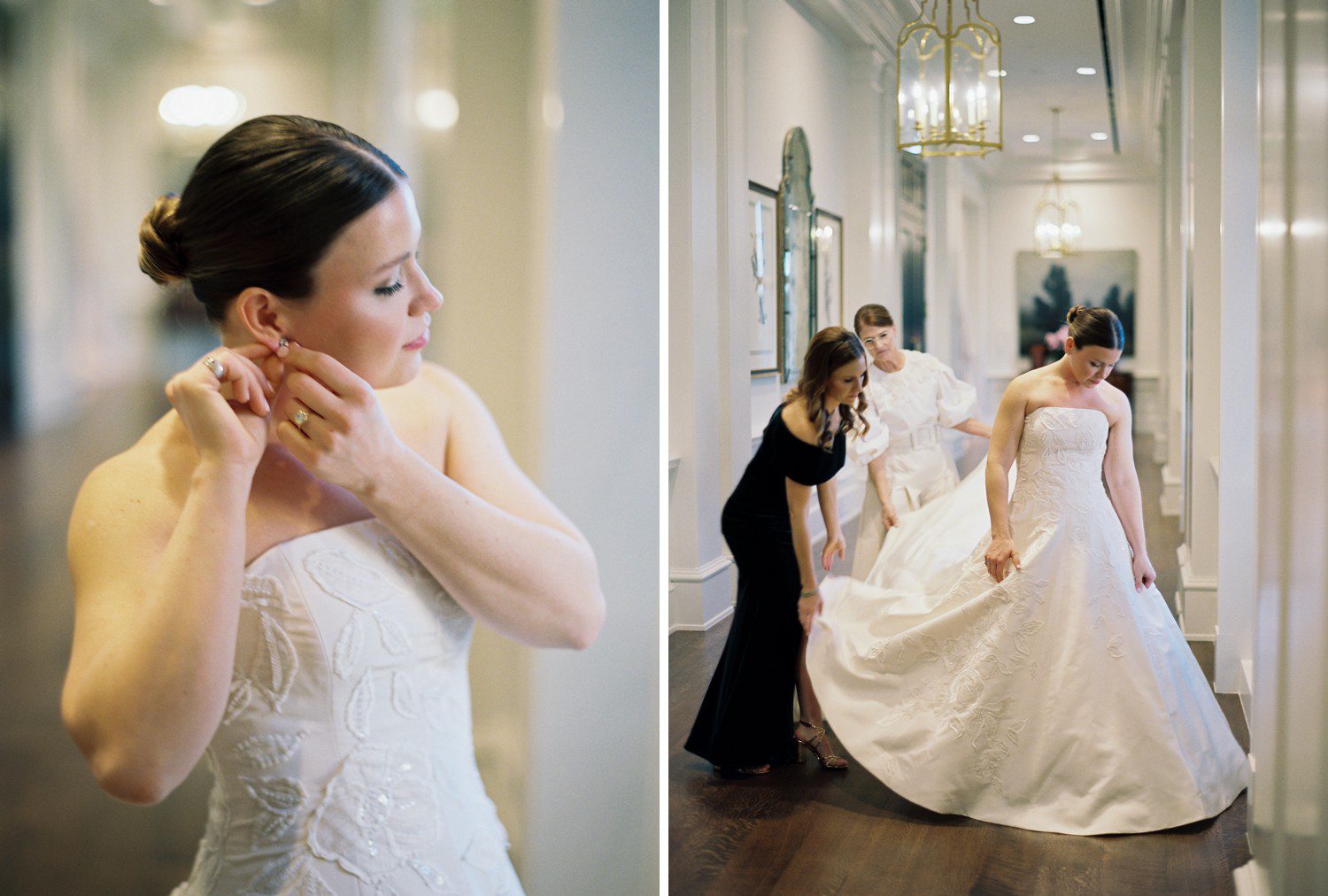 Bride getting ready at Houston Country Club