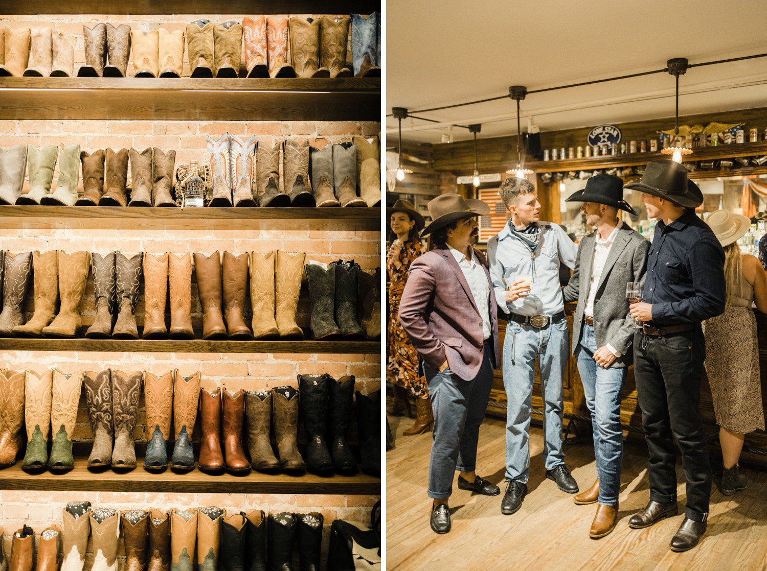 Groom talking with guests at Kemo Sabe in Aspen. 