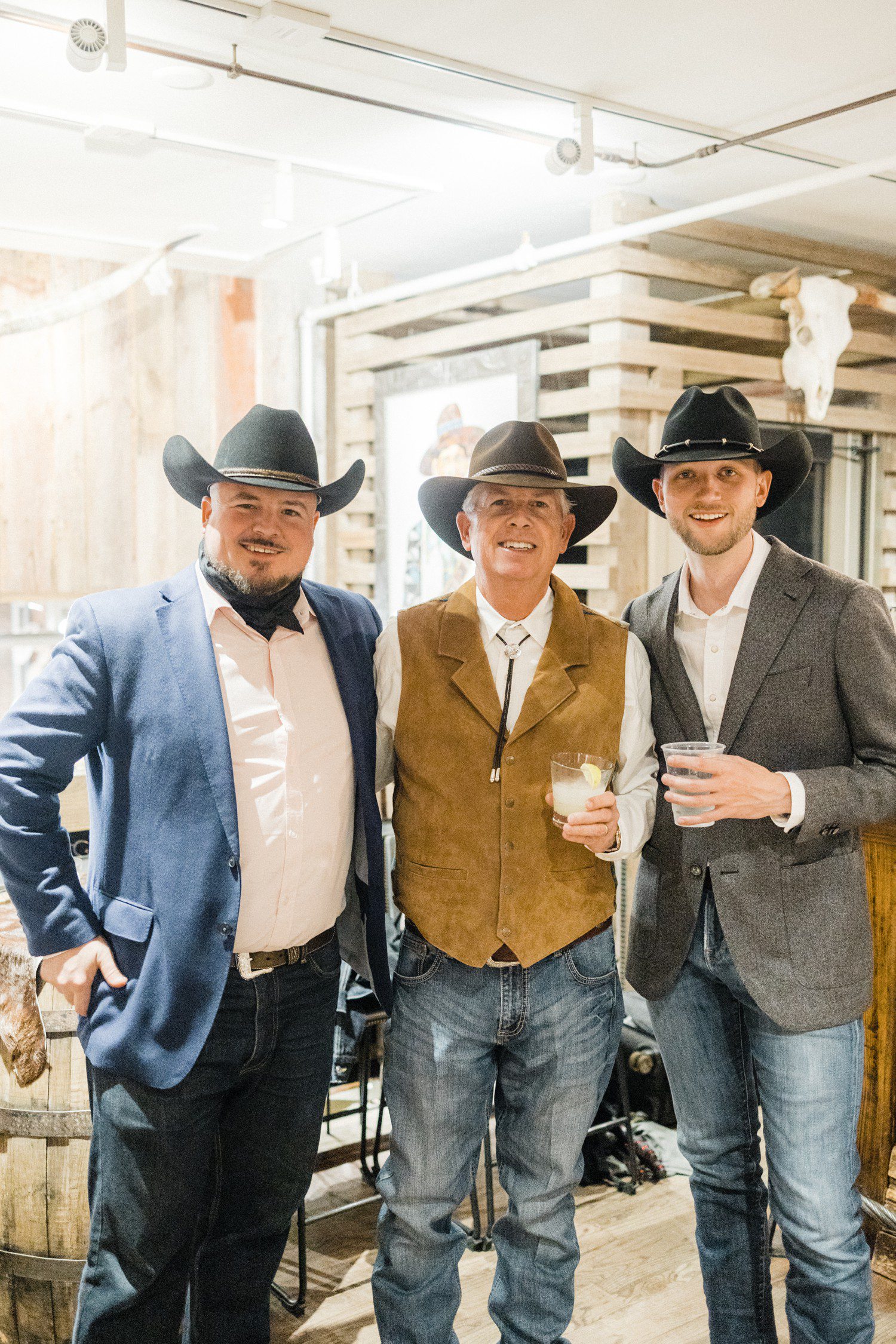 Groom with guests at Kemo Sabe in Aspen. 