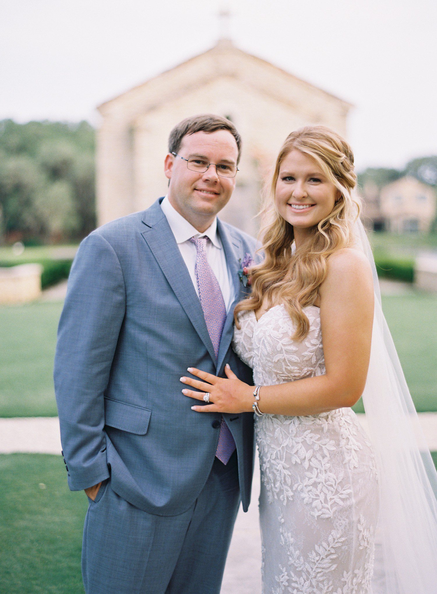 Bride and groom portraits at the club at Houston Oaks. 