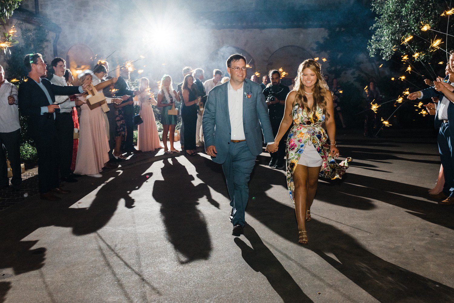 Wedding sparkler exit at Houston Oaks. 