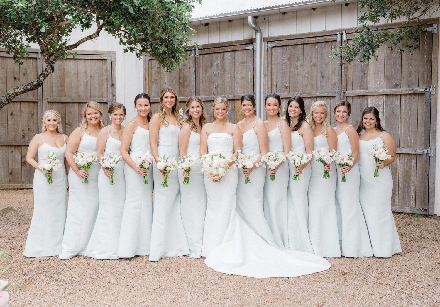 Bridesmaid photos at The Compound in Round Top. 