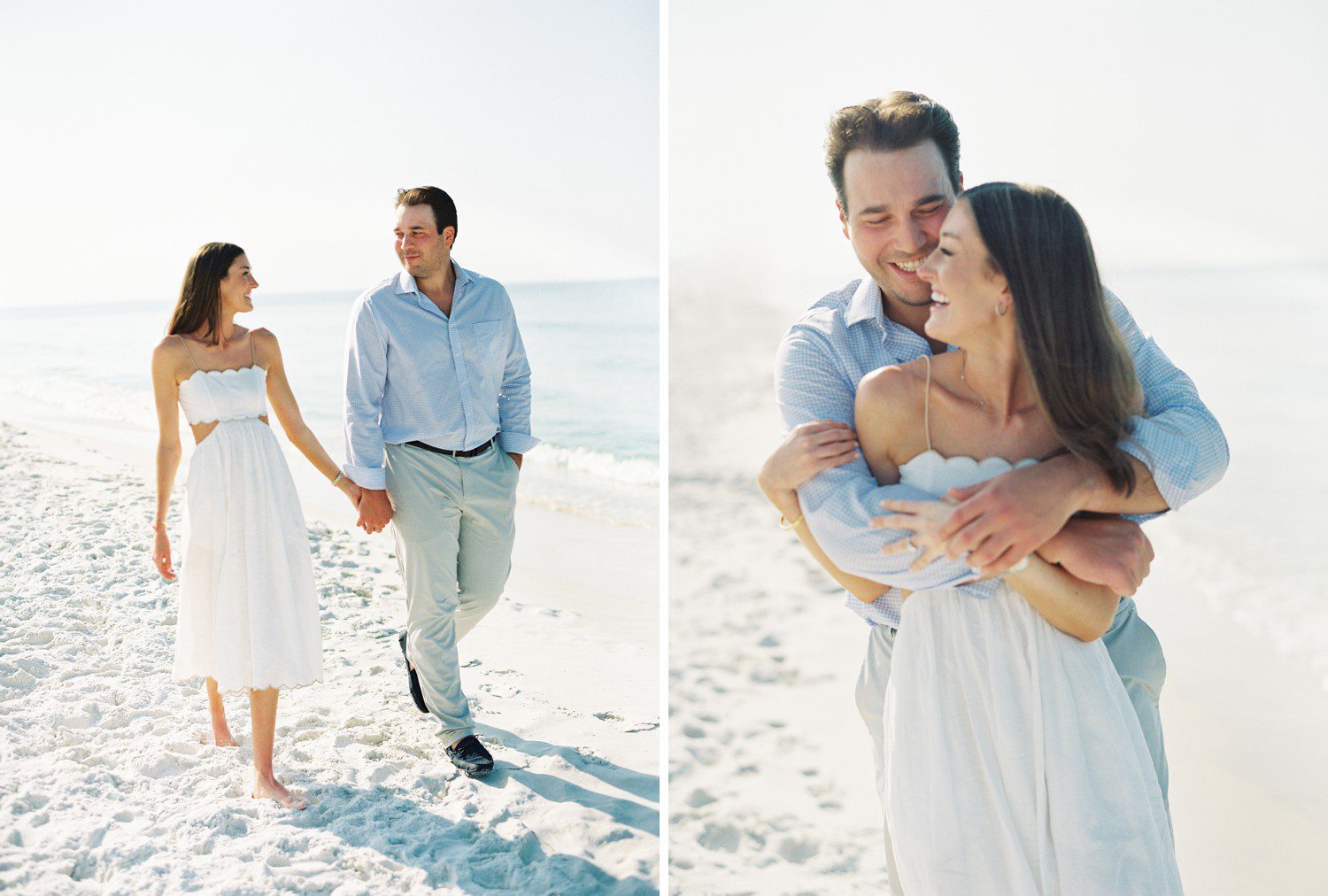 Engagement session in Watercolor Florida on the beach.
