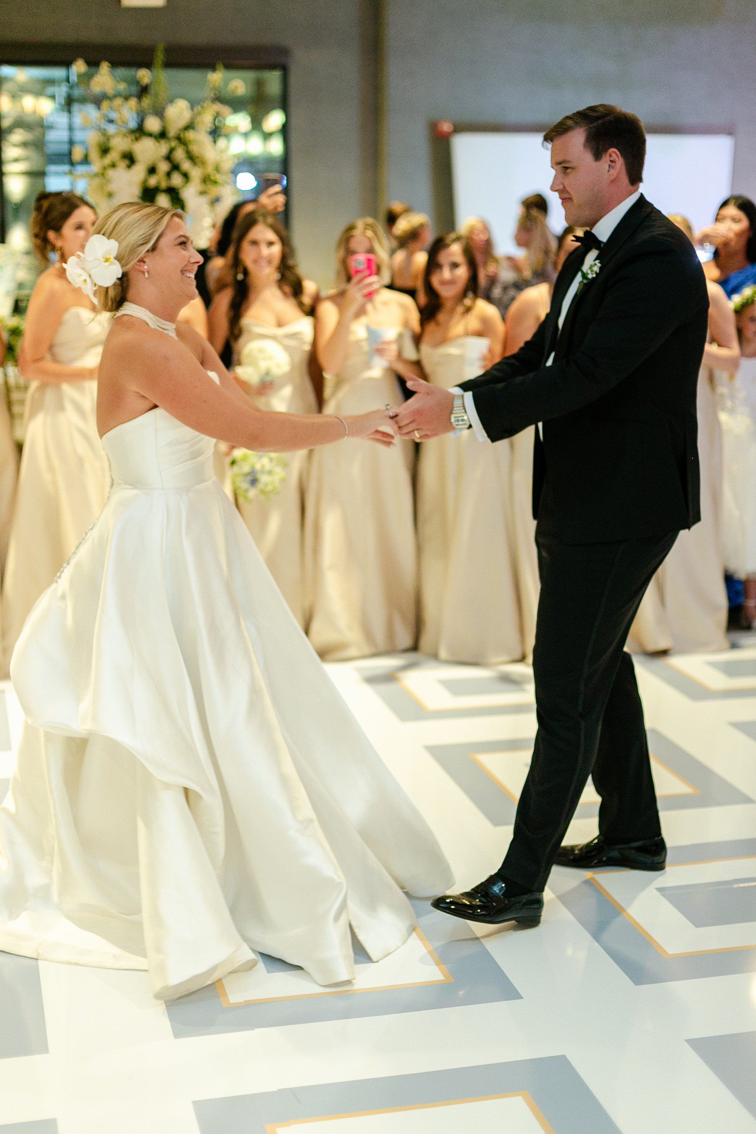 Bride and groom first dance at Austin Country Club wedding.