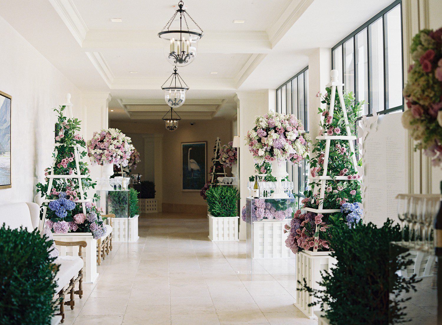 Entry way decor at wedding at Lakeside Country Club in Houston. 