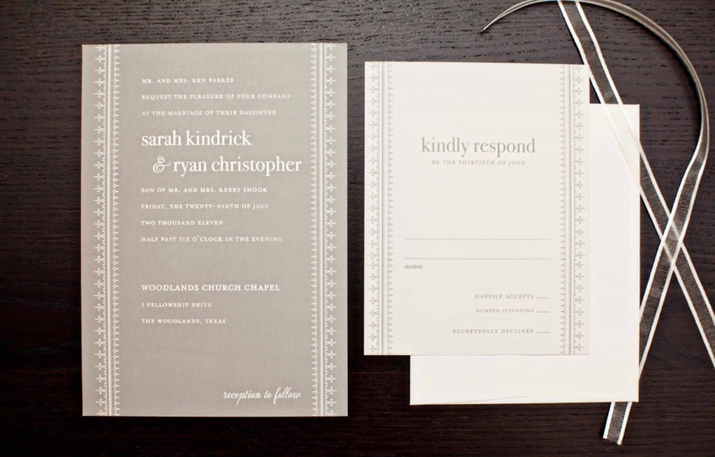 grey wedding invitations