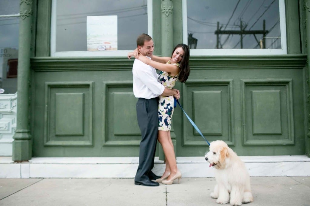 cute couple and a dog
