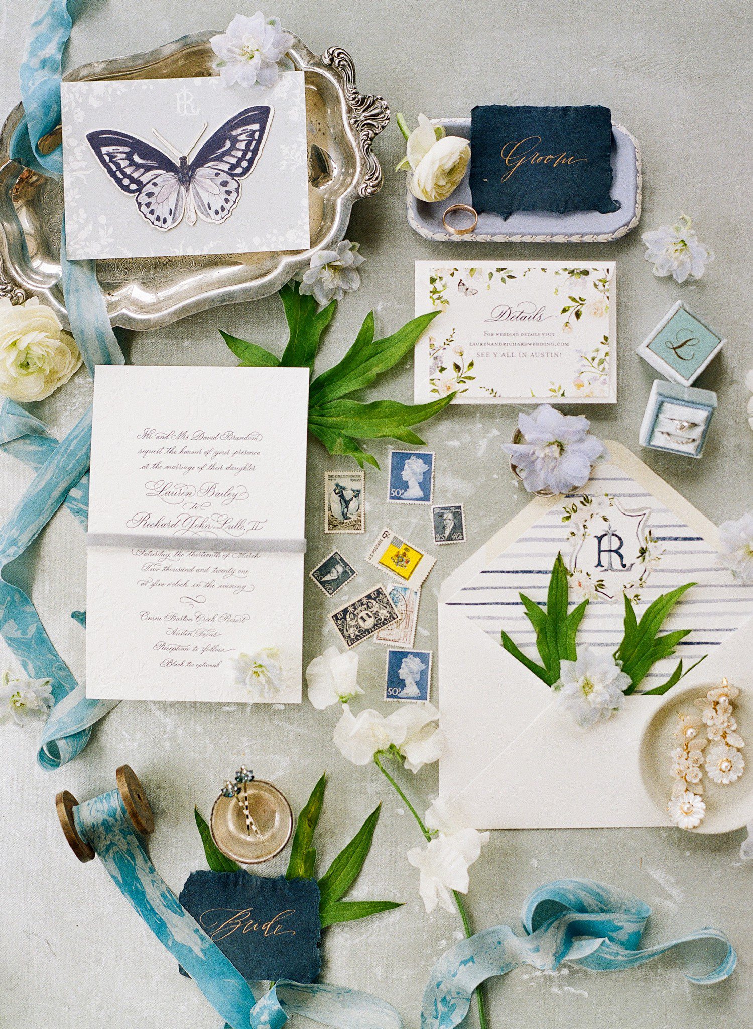 French Blue Wedding Details