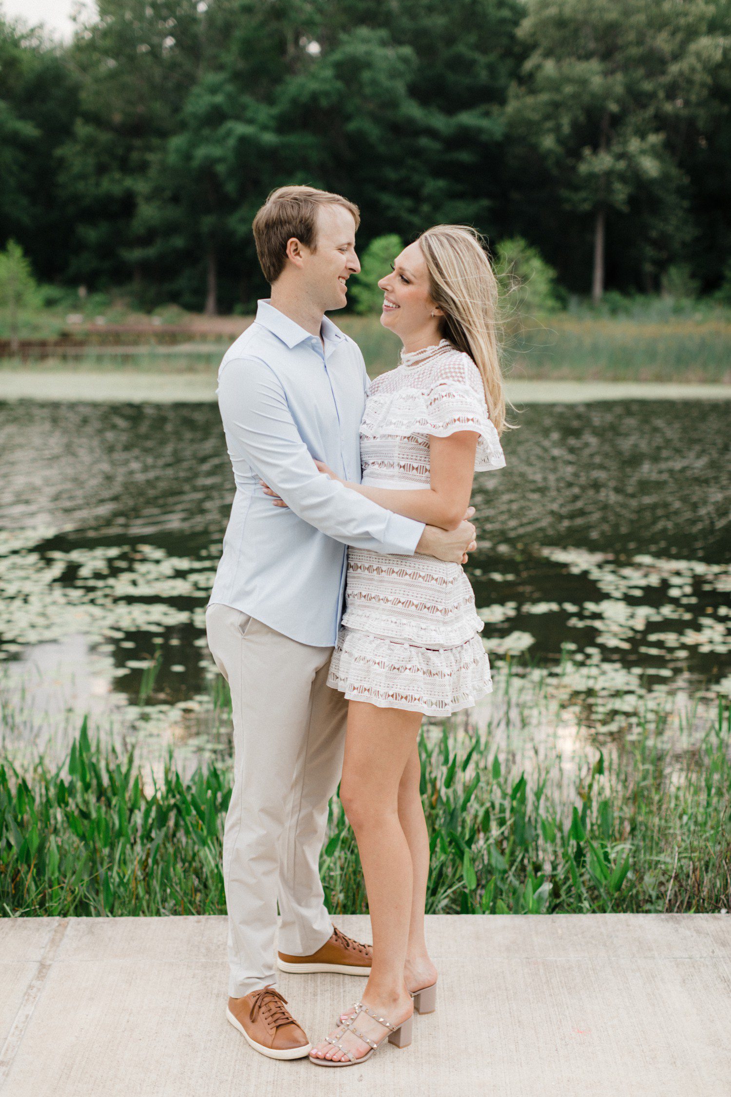 Engagement session at Hines Lake in Memorial park Houston.