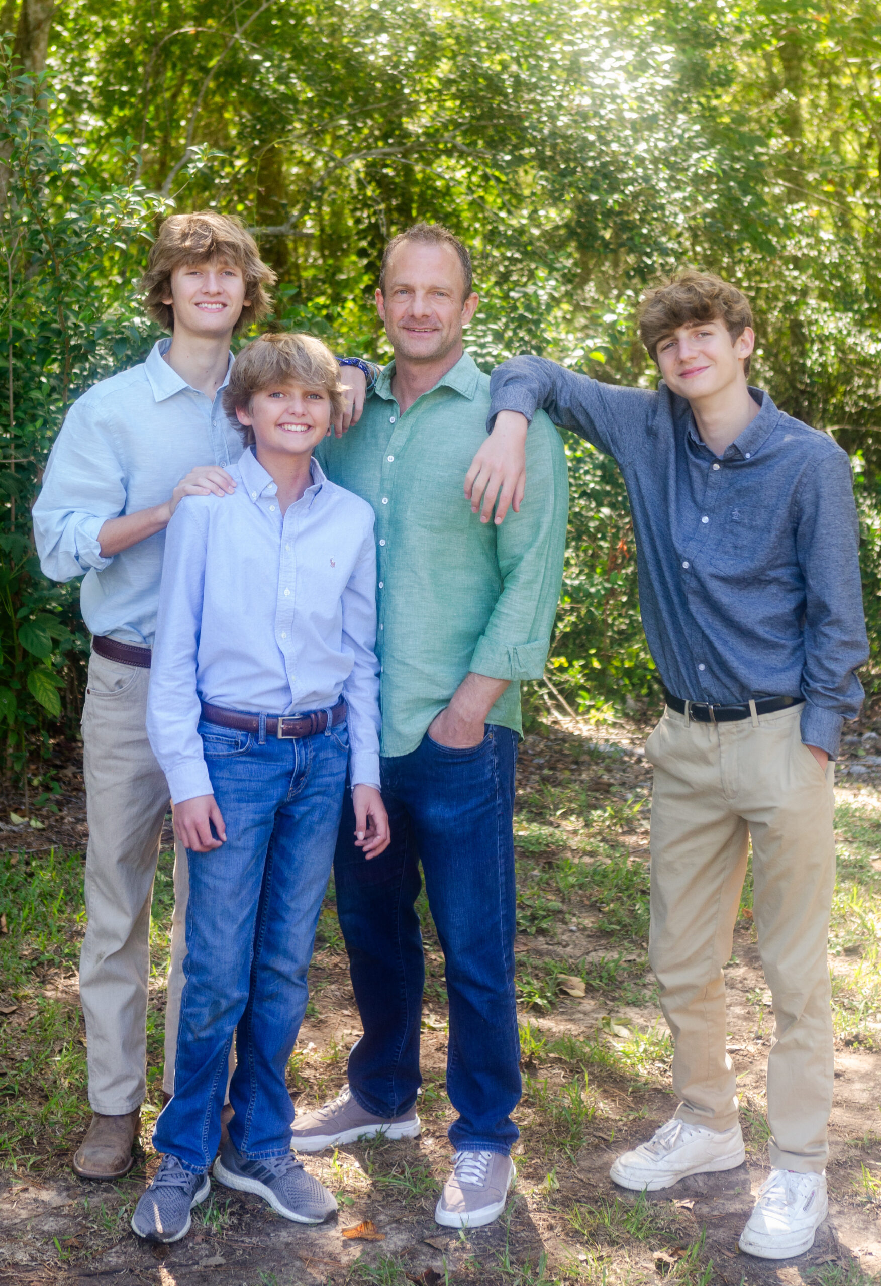 Dad with three teenage sons