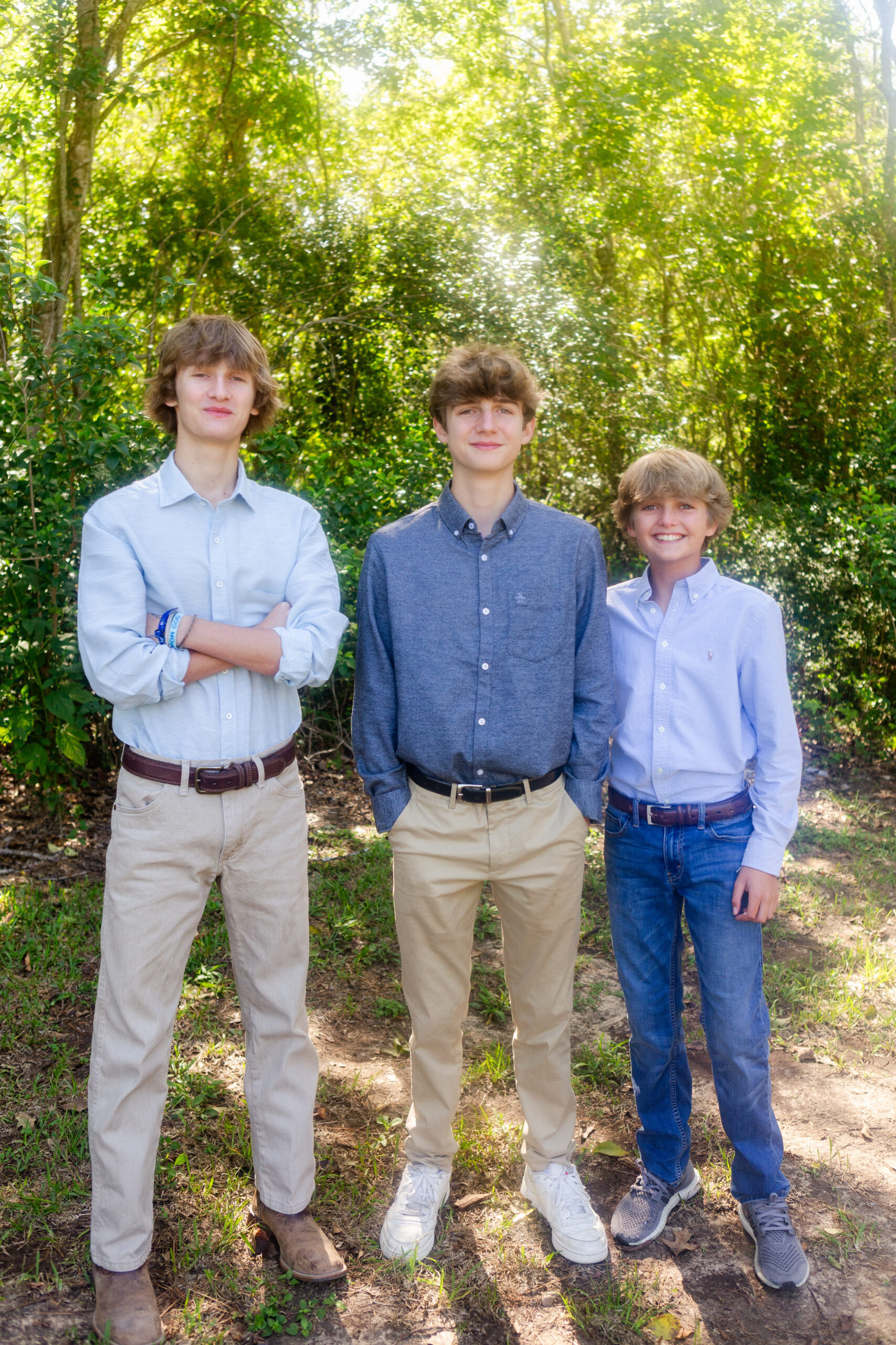 Three brothers together for family photo