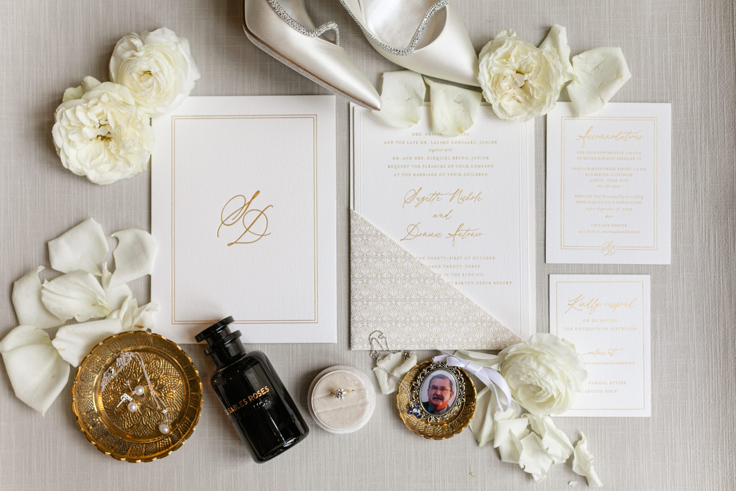 Invitation suite for wedding and bridal details