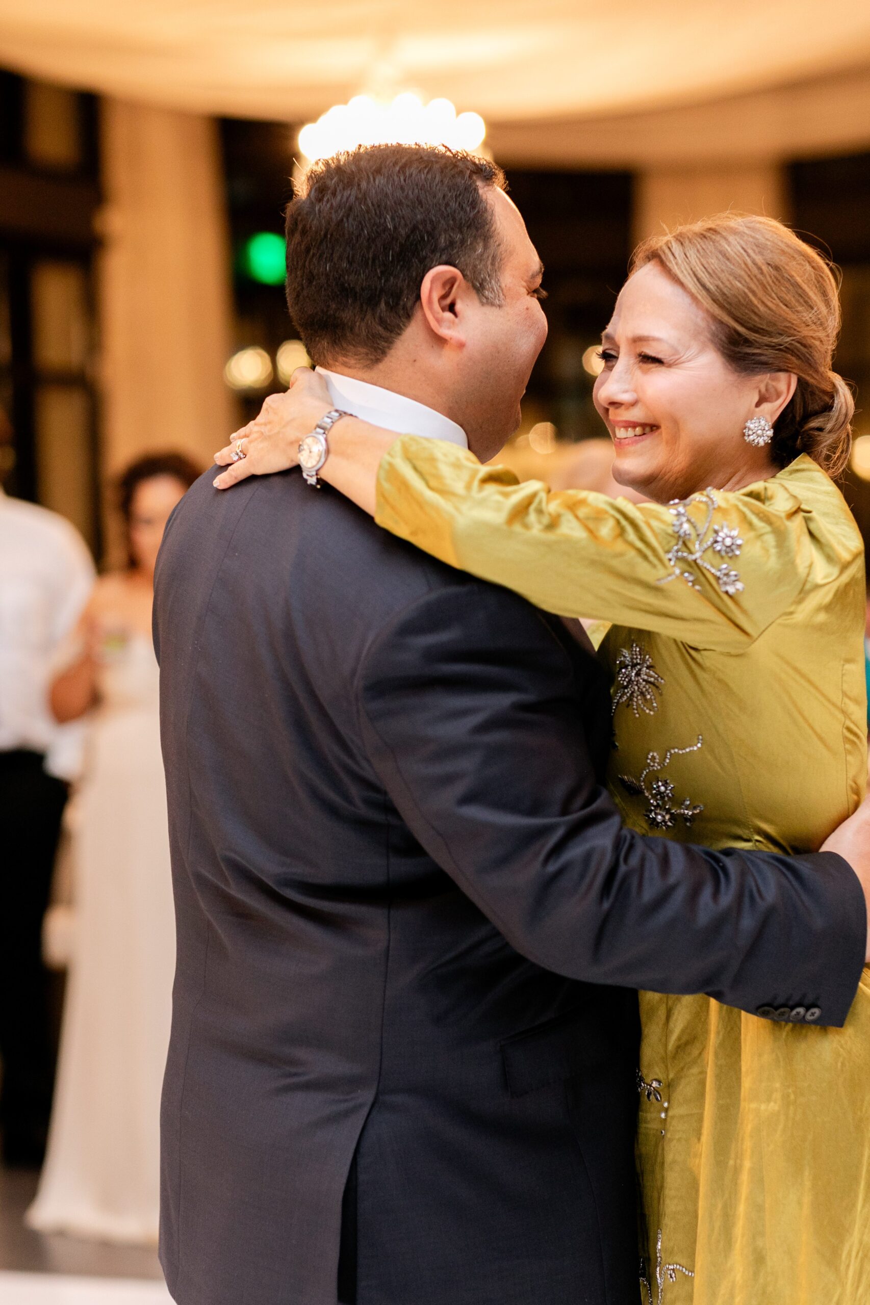 Mother and son dance at wedding reception