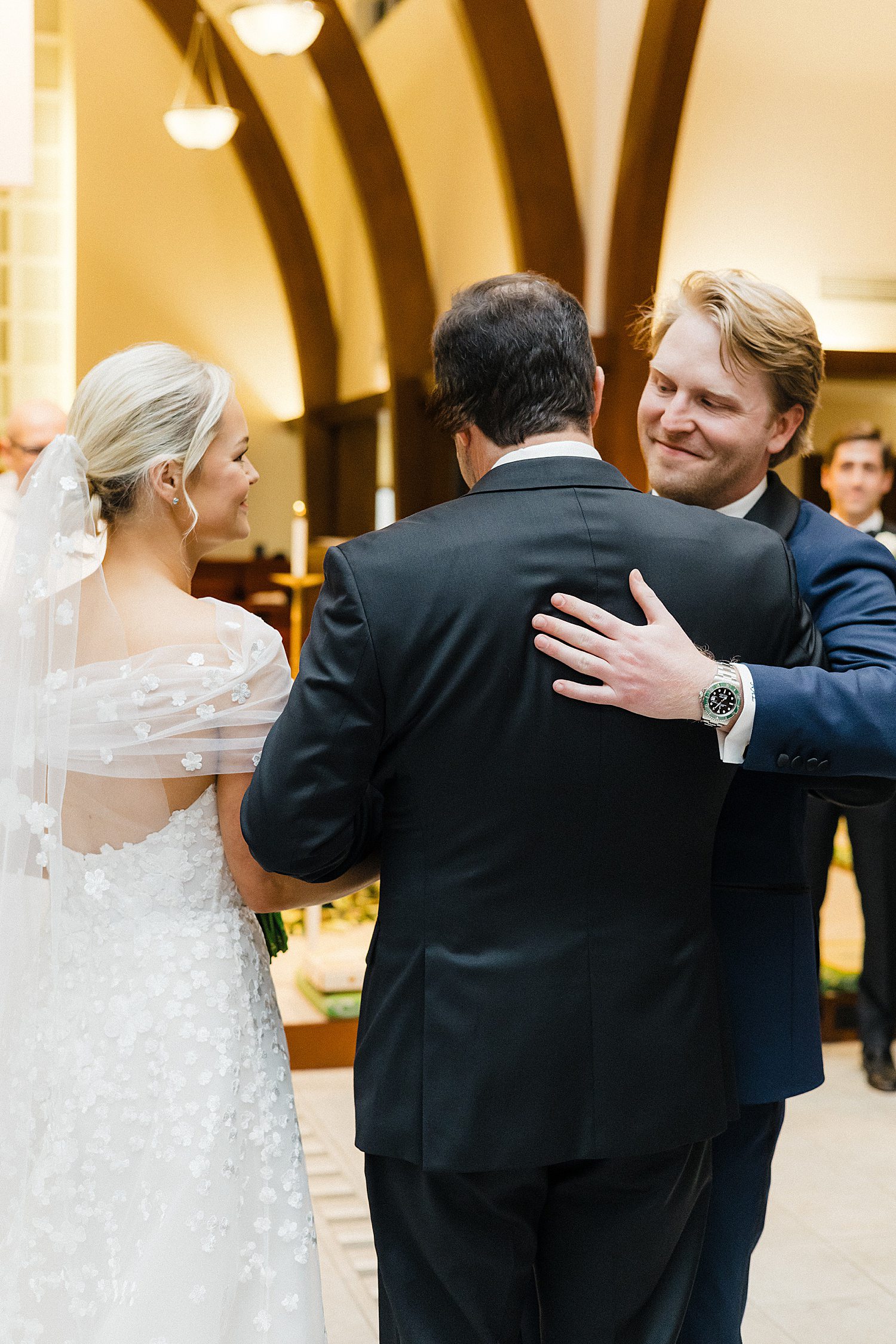 Father giving his daughter away at wedding