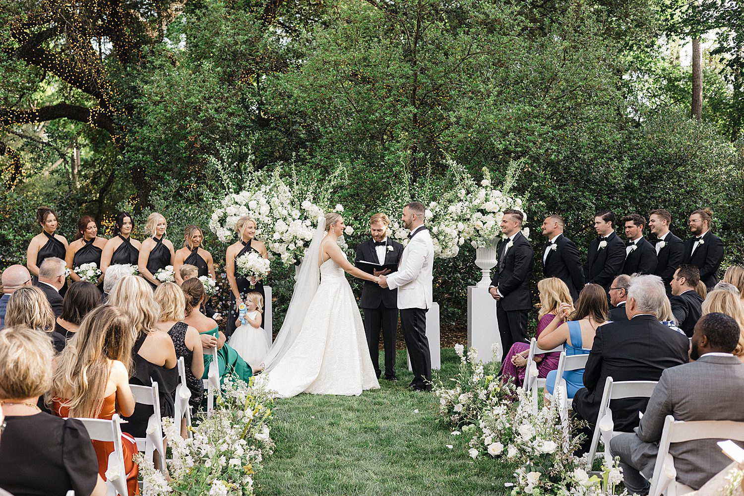 Bride and groom exchanging vows at The Houstonian